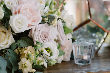 Decorating of a wedding. Wedding flowers