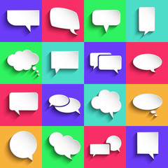 Vector colorful bubble speech icons set