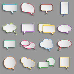 Vector colorful bubble speech icons set
