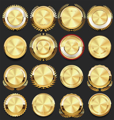 retro vintage badges golden collection vector illustration