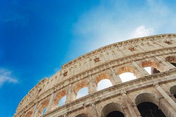 Fototapeta premium Colosseum, or Coliseum in the centre of the city of Rome, Italy.