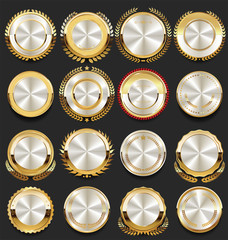 retro vintage badges golden collection vector illustration