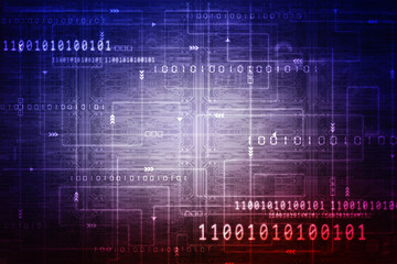 2d illustration Abstract futuristic electronic circuit technology background
