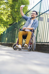 Obraz premium Man in wheelchair