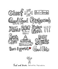 음식점 포스터 / 손으로 그린 식당 그림