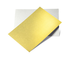 Metal sheet board isolated on white background. Glitter material. ( Clipping path )