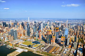 Naklejka na ściany i meble View of New York and Manhattan from a bird's eye view.