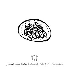 음식점 포스터 / 손으로 그린 식당 그림