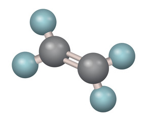 A molecule of ethylene. C2H4 3D formula. Vector illustration. Chemical structure.