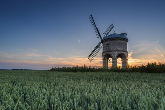 Chesterton Windmill near Leamington Spa, Warwickshire, England, at sunset on a summers evening