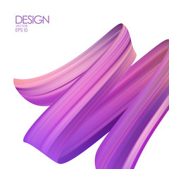 Vector illustration: 3d realistic background with brush stroke oil or acrylic paint. Wave Liquid shape. Trendy design.