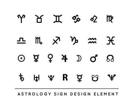 Astrological sign zodiac and planet. set illustration