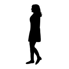 silhouette girl on white background