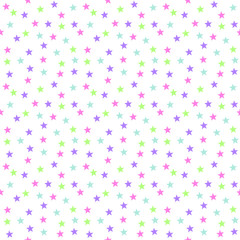 Colorful stars seamless pattern white background