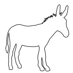  isolated contour of donkeys, sketch, it is worth