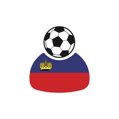 Obraz premium Лихтенштейн - футболист, болельщик. Значок.