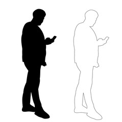 isolated black silhouette man standing