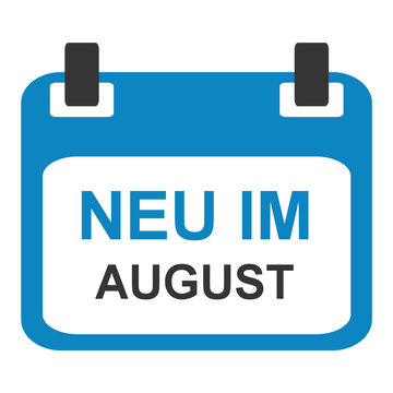 Kalender Icon zeigt: Neu im August