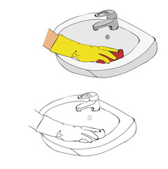 isolated washbasin wash