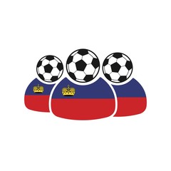 Obraz premium Лихтенштейн футбольная команда, болельщики. Значок.