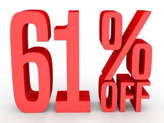 Sixty one percent off. Discount 61 %.