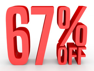 Sixty seven percent off. Discount 67 %.