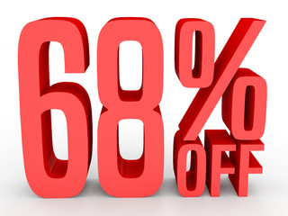 Sixty eight percent off. Discount 68 %.