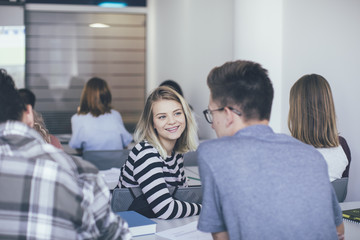 High School Students Sitting at Classroom
