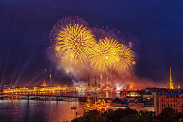 Festive fireworks in St. Petersburg.