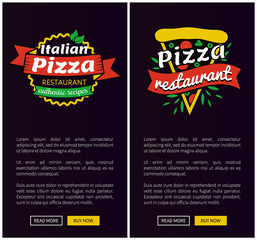 Italian Pizza Restaurant Set Vector Illustration