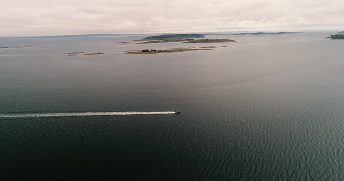 Follow a boat from a drone