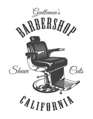 Vintage monochrome barbershop logotype
