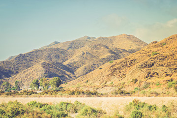Serene landscape with road in natural park, Almeria
