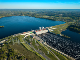 Obraz premium Hydroelectric power station in Latvia. Daugava river, plavinas. 