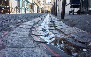 Obraz premium closeup of a street in Paris