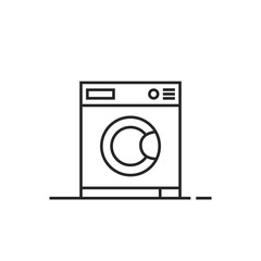 black thin line washing machine icon