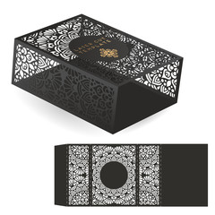 Laserowo wycinane szablon wektor wesele karty. Vintage elementy dekoracyjne. Ręcznie rysowane tła. Islam, arabski, indyjski, motywy otomańskie. Ilustracji wektorowych - 211915384