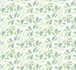 Vector Green Ornamental Seamless Pattern. Geometric Flower Stylish Texture. Abstract Retro Tile Texture.