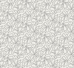 Floral Stylish Seamless Pattern. Vector Leaf background. Fabric Ornament texture.