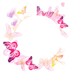 beautiful pink butterflies, isolated  on a white