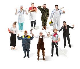 Obraz premium Montage about different professions
