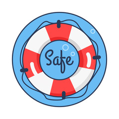 Safe Lifebuoy Rounded Icon Vector Illustration