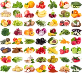 Fotobehang Vruchten Verzameling van verse groenten en fruit