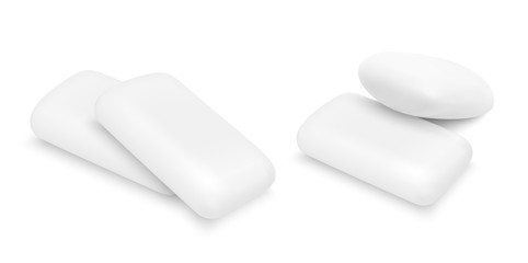 Vector white chewing gum