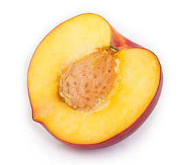 Fresh peach on white background