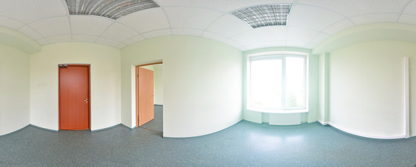 Spherical 360 degrees panorama projection, panorama in interior empty room in modern flat...