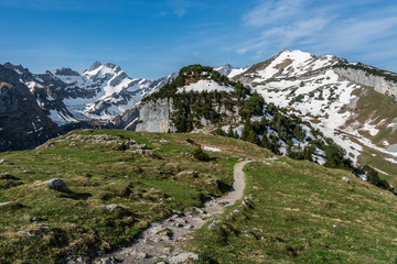 Fototapeta na wymiar Swiss, Ebenalp, Santis, Appenzell scenic view
