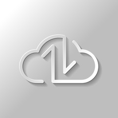 Data cloud icon. Backup, restore. Upload, download. Up and Down