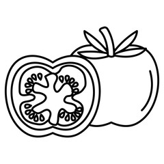 fresh tomato slide healthy food vector illustration design