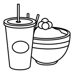 soda with delicious fast food vector illustration design